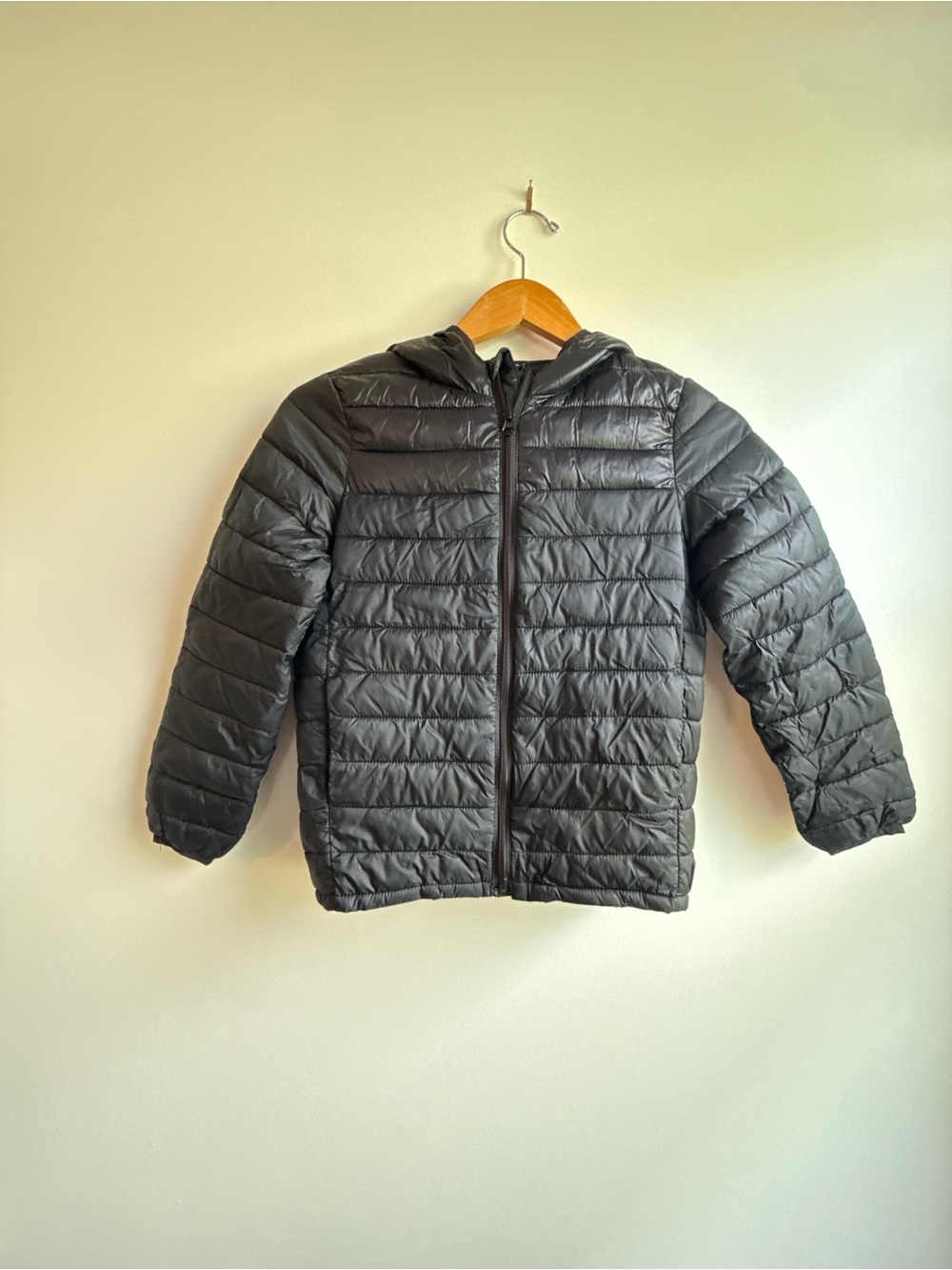 GAP kids Black Quilted Puffer Jacket with Hood
